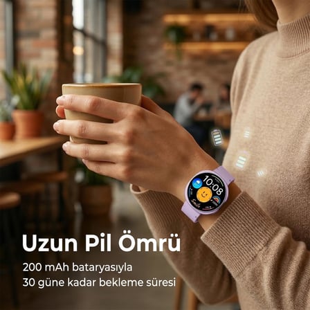 TSW3 42mm Ultra İnce 1.32” AMOLED Ekranlı Akıllı Saat – Bluetooth Aramalı, Metal Çerçeveli, Nabız & SpO₂ Ölçer, iOS ve Android Uyumlu (Pembe)