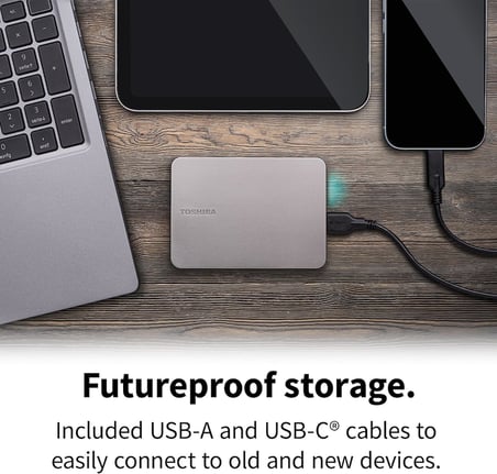 Canvio Flex 2.5" 2TB USB 3.2 Gen-1 + Type-C + Type-A (HDTX220ESCAA) Taşınabilir Harici Sabit Disk