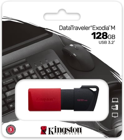DataTraveler Exodia M DTXM/128GB USB 3.2 Gen 1 - birden fazla renkte esnek kapaklı