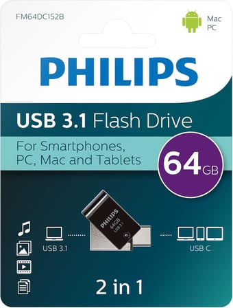 64GB OTG Dual Drive Type-C ve USB Flash Bellek