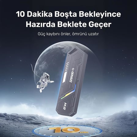 RaXius DK03 USB-A/Type-C Kablolu RGB 22x80 M.2 NVMe Taşınabilir Harici SSD (Boş Kutu)