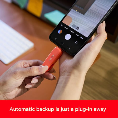 Android için 128 GB Telefon Sürücüsü - Akıllı Telefonlar, Tabletler ve Bilgisayarlar için 2'si 1 Arada USB - USB Tip-C ve Tip A Konnektörlü Başparmak Sürücü - SDDDC6-128G-G46