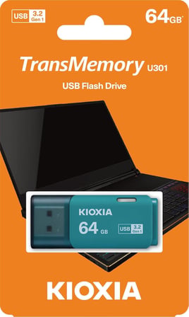 TransMemory U301 64GB USB Bellek – USB 3.2 Gen 1, Açık Mavi