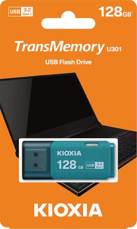 TransMemory U301 128GB USB Bellek – USB 3.2 Gen 1, Açık Mavi