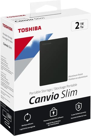 Canvio Slim 2.5" 2TB USB 3.2 Gen-1 Siyah (HDTD320EK3EA) Taşınabilir Harici Sabit Disk