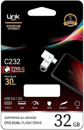 C232 Premium 32Gb Type-C Otg Dual 30Mb/S Usb Bellek