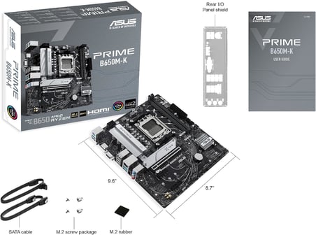 Prime B650M-K AMD B650 AM5 Soket DDR5 6400MHz Micro-ATX Anakart