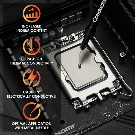 Conductonaut - Sıvı metalden yapılmış alüminyum termal iletken macun Uygun değil Büyük soğutma sistemleri CPU, GPU yu soğutmak için sıvı metal (5gram)