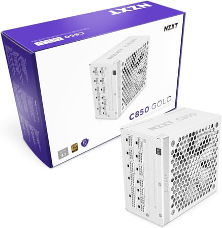 C850 Gold ATX 3.1 - Tam Modüler Düşük Gürültülü PC Oyun Güç Kaynağı - 850 Watt - 80 Plus Altın - 12V-2x6 Konnektör - Sıfır Fan Modu -% 100 Japon Kondansatörler - Beyaz