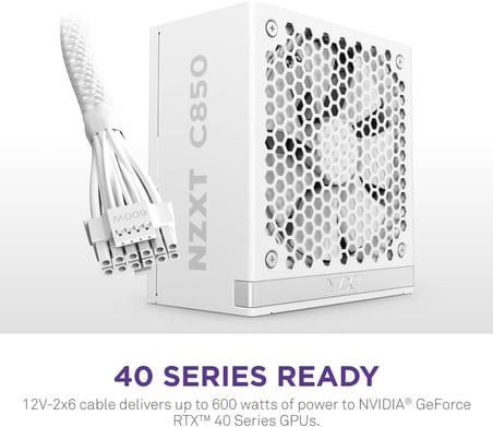 C850 Gold ATX 3.1 - Tam Modüler Düşük Gürültülü PC Oyun Güç Kaynağı - 850 Watt - 80 Plus Altın - 12V-2x6 Konnektör - Sıfır Fan Modu -% 100 Japon Kondansatörler - Beyaz