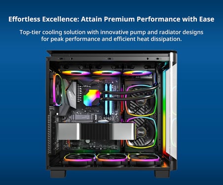 HyperFlow ARGB 360mm-AIO CPU Sıvı Soğutucu-Intel LGA 1700/1200/15X/2066, AMD AM3/AM4/AM5 Soketler için-Geliştirilmiş 3100 RPM Su Pompası Tasarımı-3x 120 mm Yüksek Performanslı PWM 4 Pin