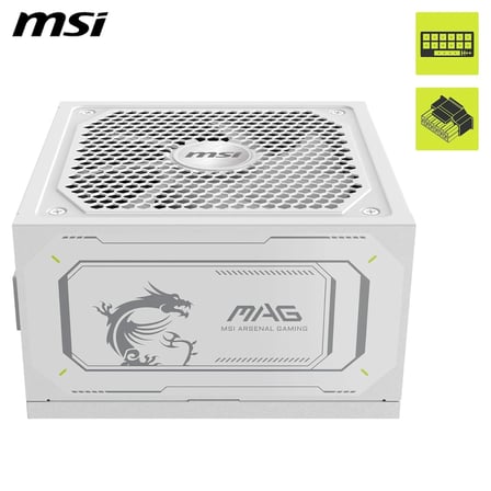 MAG A1000GL PCIE5 WHITE 1000W 80+ GOLD POWER SUPPLY