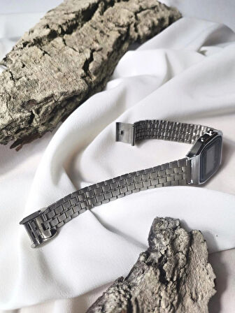 Luna Jewelry Retro Çelik Kasa Dijital Erkek Kol Saati