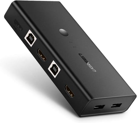 4K HDMI KVM Switch 2-in-1, 2xHDMI In, 1xHDMI Out, 2xUSB-A 2.0, 2xUSB-A 1.1, 50744