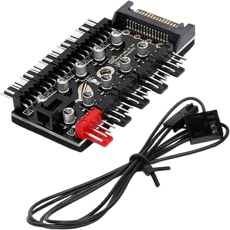8849 10 Port Fan Power Sata Güç Switch Pwm Çoklayıcı, Sata power 10 Port soğutma fan splitter hub, PC bilgisayar soğutma sistemi için kullanılır.