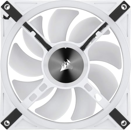 iCUE QL140 RGB, 140 mm x 25mm RGB LED PWM Fan (Maksimum hız 1250 RPM'ye kadar)- tek ünite, Beyaz