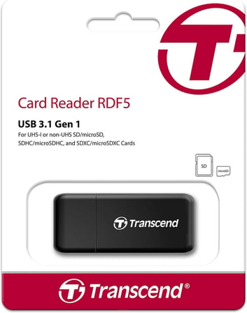 USB 3.0/3.1 Gen 1 çok fonksiyonlu kart okuyucu TS-RDF5K, siyah