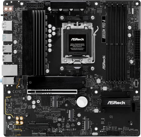 B850M Pro-A mATX Anakart, AMD AM5 Ryzen 9000 & 8000, DDR5, 3x M.2 SSD, 4k 120Hz, AMD Expo