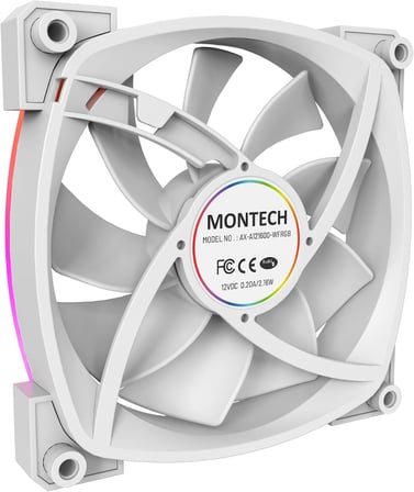 AX 120 ARGB Fan – 1600PWM, High-End Durability, Silent Performance, and Stunning ARGB Design (120mm, White)