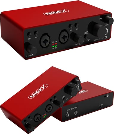 GLX-800RD Üst Segment Usb Stüdyo Ses Kartı 2 Giriş 2 Çıkış 24bit/192kHz
