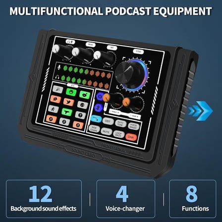 Ses Kartı Youtube Kick Podcast ve Yayıncı, Ses Kartı, DJ Mikser, Taşınabilir Podcast Prodüksiyon Stüdyosu, Canlı Yayın, Kayıt, Oyun için Kondenser Ses Kartlı Mikrofon Mikseri P800-KD8