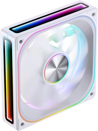ZA-120WR (Ters) PC Kasa Fanı, Ters Bıçak, 4 Taraflı Sonsuzluk Aynalı Sessiz Bilgisayar ARGB Fanı 2400RPM, PWM Entegre M & F Kafası, Alüminyum Etiket, 28MM Kalın, Beyaz