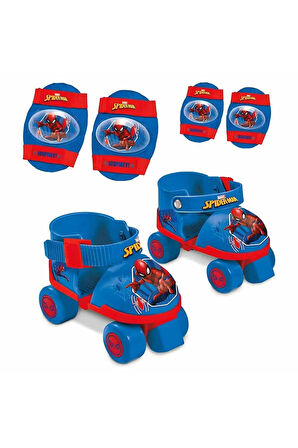 3+ Yaş Spiderman 4 Teker Paten Seti Beyaz Tek Sıra 4