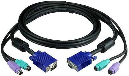 PS2 KVM SWITCH Kablosu Dişi Erkek VGA Erkek PS2