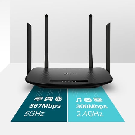 Archer VR300, AC1200 Mbps Kablosuz Dual-Band Fiber Destekli VDSL/ADSL Modem Router, 4 Ethernet Portu ve 4 Harici Anten, Tether Uygulaması ile Kolay Kurulum