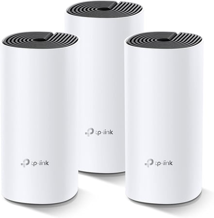 Deco M4 3-pack , AC1200 Mbps, Dual-Band, Gigabit Portları, 100 Cihaza Kadar Bağlanılabilirlik, 370 m²'ye Kadar Kapsama, Mobil Uygulama ile Kolay Kurulum, Wi-Fi 5 Mesh Sistemi