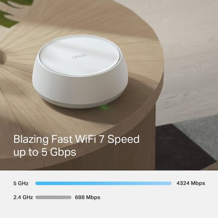Deco BE25 1-pack, BE3600 Mbps, 2× 2.5 Gbps Portlar, AI Destekli Çoklu İşlem Kabiliyeti, 150 Cihaza Kadar Bağlanılabilirlik, VPN, WPA3, Dual-Band Wi-Fi 7 Mesh Sistemi
