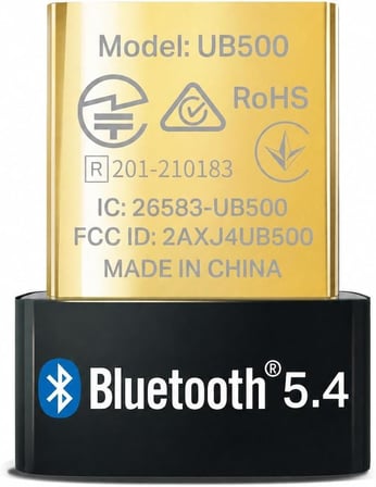TP-Lınk UB500 Bluetooth 5.4 Nano USB Adaptör, PC Notebook Laptop İçin Mini Bluetooth V5.4 Dongle, Kulaklık Hoparlör Klavye Mouse Gamepad Bağlantı Adaptörü, Windows 11/10/8.1/8/7 Uyumlu Tak Çalıştır