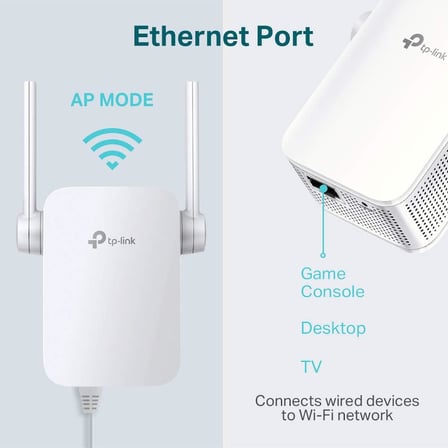 TL-WA855RE, N300 Mbps Wi-Fi Menzil Genişletici, 2 Harici Anten ve 1 Ethernet Bağlantı Noktalı Wi-Fi Güçlendirici/Hotspot, Access Point Modu, Tüm Wi-Fi Yönlendiriciler ile Çalışır
