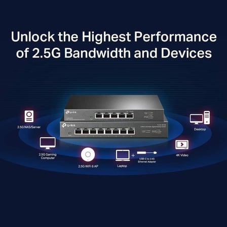 TL-SG108-M2, 8-Port 2.5G Desktop Switch