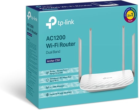 Archer C50, AC1200 Mbps Kablosuz Dual-Band Router, MU-MIMO, Beamforming, All-in-one( Router, Access Point, Range Extender) Modları