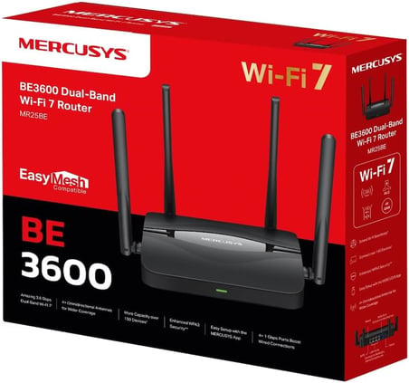MR25BE; BE3600 Mbps, Fiber Destekli, 4× 10/100/1000Mbps Port, Easy Mesh Uyumlu, Dual-Band Wi-Fi 7 Router
