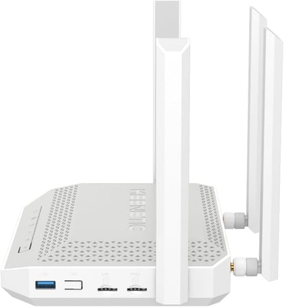Hopper 4G+ AX3000 Wi-Fi Mesh Ebeveyn Kontrol Fiber VPN Router 4G Modem Cat.6 5x1Gbit/s 2xSIM Slot USB3.0 KN-2312