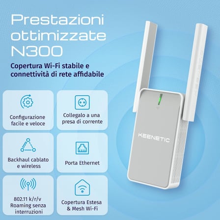 Buddy 4 N300 Menzil Genişletici Wi-Fi Mesh Repeater Range Extender Access Point KN-3211