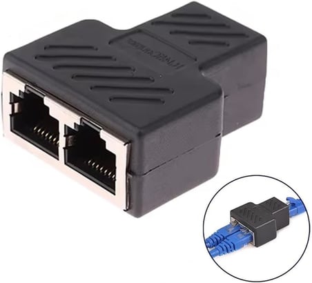 Parcbeny P-26130 Ethernet Splitter 1 ila 2 RJ45 Ağ Kablosu Adaptörü, Not Sadece Bir Seferde Bir Ağ Bağlayın, ADSL/Bilgisayarlar/TV'ler/Yönlendiriciler ile Uyumlu 1.KALİTE KAPLİN COUPLER SPLİTTER (1)