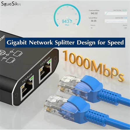 Ethernet Splitter, Gigabit Ağ Bölücü, Bilgisayar, Hub, Anahtar, Yönlendirici 1x4 Portlu, Evrensel Ağ Genişletici, USB-C Güç Girişli, 1000Mbps RJ45 LAN İnternet Splitter Eşzamanlı Çalışma