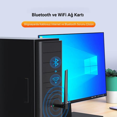 AD087 Bluetooth 5.0 Adaptör - 600Mbps Dual Band WiFi Alıcı Verici Access Point