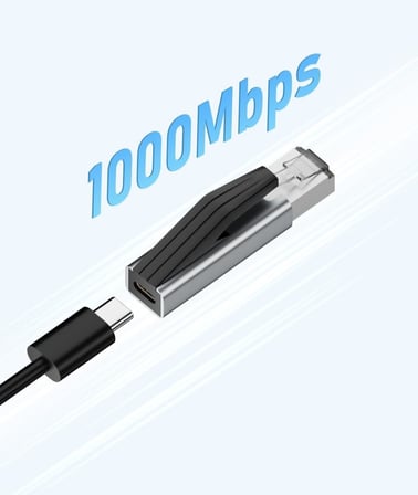 USB C - Ethernet Adaptörü 1000Mbps, MacBook Pro ile Uyumlu, Chromebook, Dell XPS & Thunderbolt 3/4 ile Uyumlu, Tak & Çalıştır, Windows macOS Uyumluluğu | ZR1214