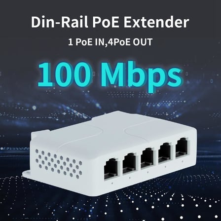5 Port 10/100 Mbps POE Genişletici 1 in 4 Out Ağ Anahtarı Tekrarlayıcı IEEE802.3af/at/bt PoE Anahtarı NVR IPC için 1 Adet