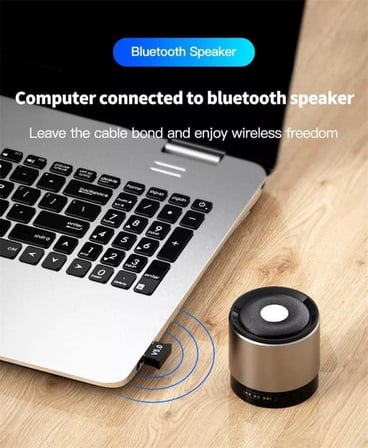 STORE Bluetooth 5.0 USB Adaptör, Mini Dongle Bluetooth Alıcı, PC Laptop Notebook İçin Kablosuz Bluetooth Çevirici, Windows 10/11 Tak Çalıştır USB Bluetooth Dongle