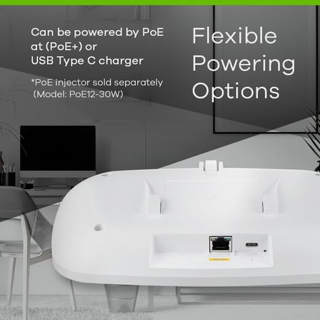 WiFi 7 BE6500 Kablosuz Dual Radio, MU-MIMO | PoE+ veya USB Tip C destekli (dahil değildir) | Bulut, Uygulama veya Doğrudan Yönetim [NWA110BE]