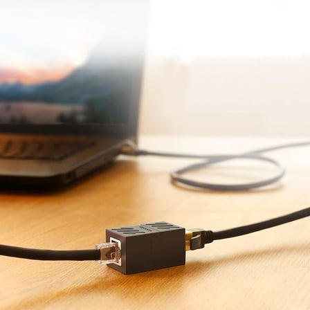 1 Portlu Ethernet Splitter, Çift LAN Kablosu, Ethernet Bölücü, RJ45 Dişi Adaptör Konnektörü