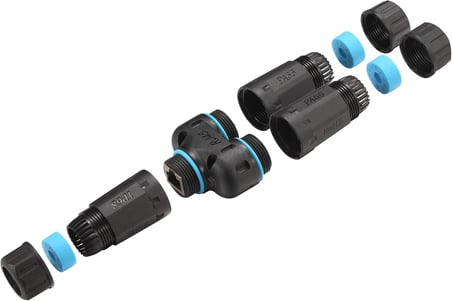Su geçirmez IP68 Korumalı 1/2 Splitter Dişi + 2XDişi RJ45 Ethernet Konnektör Soketleri CAT6/CAT5E/CAT5 Network Ağ Kabloları