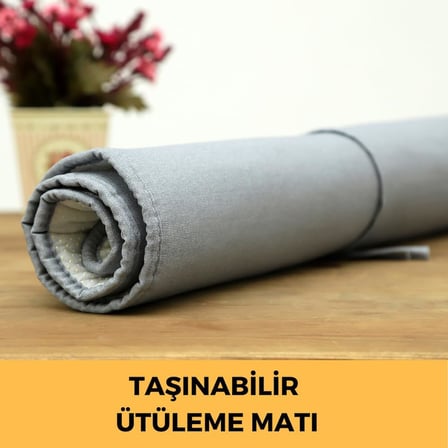 Beyli̇Ni̇ Utuleme Mati Masasi Kilifi Ortusu Bezi, Keceli, Sungerli Kaymaz Taban Tasinabilir Yikanabilir Seyahat Tatil Ve Gunluk Kullanima Uygun 5 Katmanli Utuleme Bezi 53X71Cm Gri