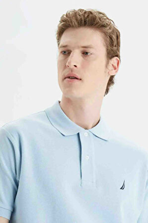 Erkek Düğmeli Polo Yaka T-Shirt - Mavi | XS