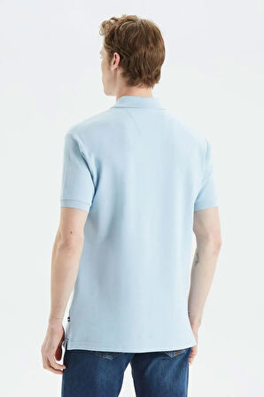 Erkek Düğmeli Polo Yaka T-Shirt - Mavi | XS